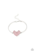 Load image into Gallery viewer, Paparazzi Accessories $5 Jewelry - Heart Stopping Shimmer Pink Bracelet