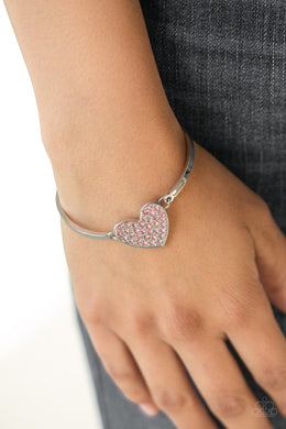 Paparazzi Accessories $5 Jewelry - Heart Stopping Shimmer Pink Bracelet